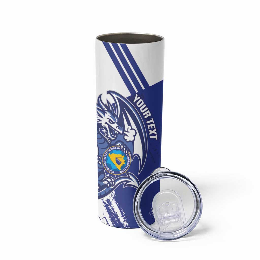 Bosnia and Herzegovina Football Custom Skinny Tumbler Go Zmajevi Mi smo uz vas Blue Version - Wonder Print Shop
