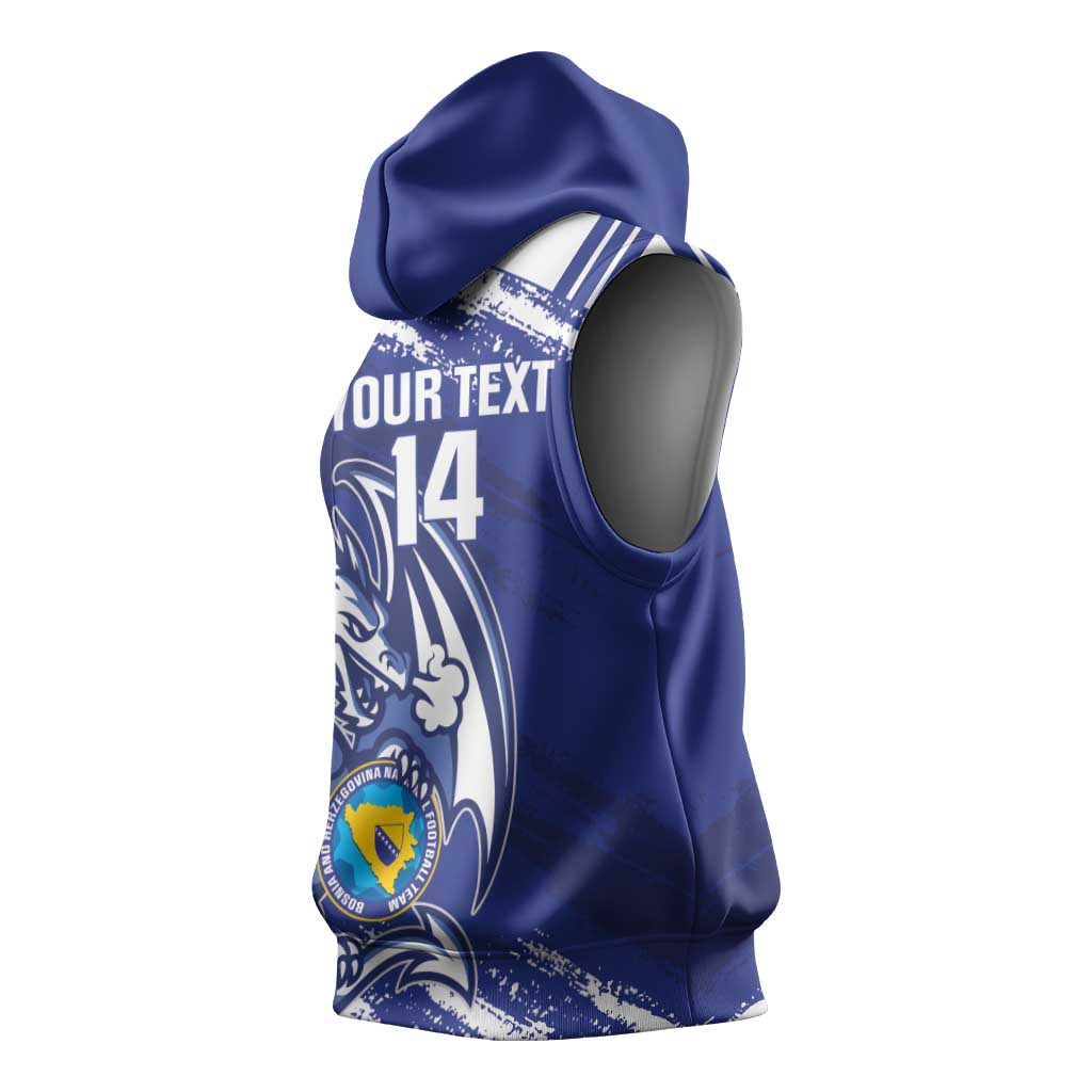 Bosnia and Herzegovina Football Custom Sleeveless Hoodie Go Zmajevi Mi smo uz vas Blue Version - Wonder Print Shop