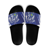 Bosnia and Herzegovina Football Slide Sandals Go Zmajevi Mi smo uz vas Blue Version - Wonder Print Shop