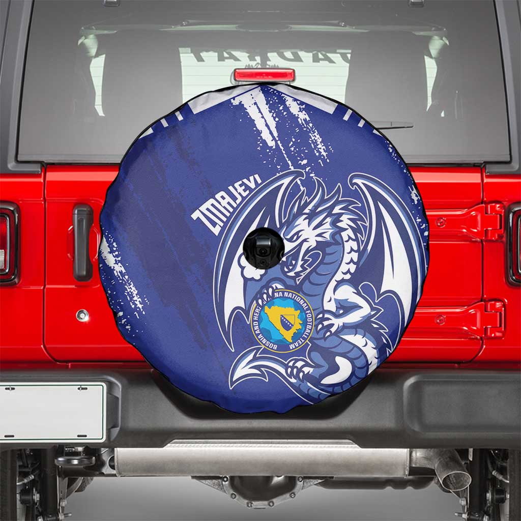Bosnia and Herzegovina Football Spare Tire Cover Go Zmajevi Mi smo uz vas Blue Version - Wonder Print Shop