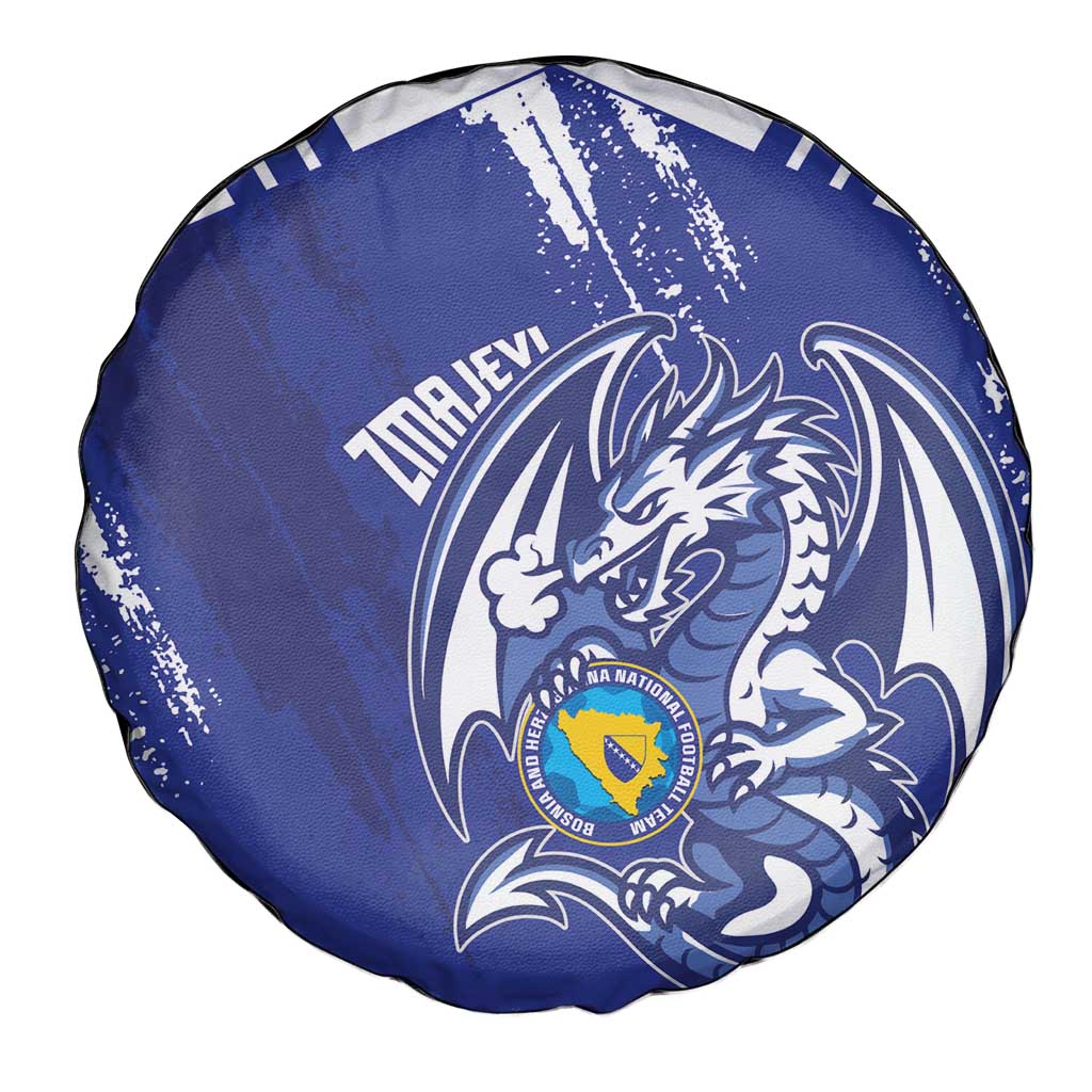 Bosnia and Herzegovina Football Spare Tire Cover Go Zmajevi Mi smo uz vas Blue Version - Wonder Print Shop