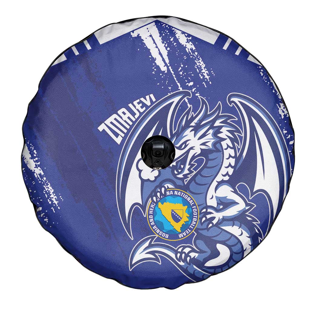 Bosnia and Herzegovina Football Spare Tire Cover Go Zmajevi Mi smo uz vas Blue Version - Wonder Print Shop