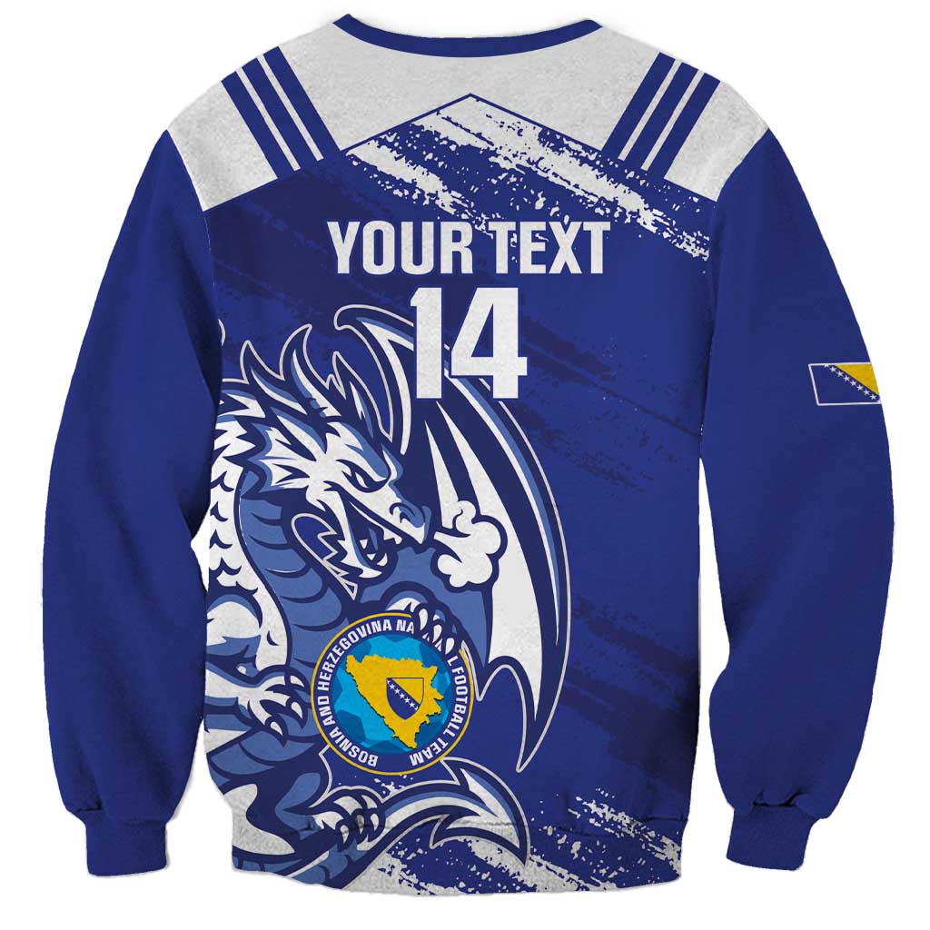 Bosnia and Herzegovina Football Custom Sweatshirt Go Zmajevi Mi smo uz vas Blue Version - Wonder Print Shop