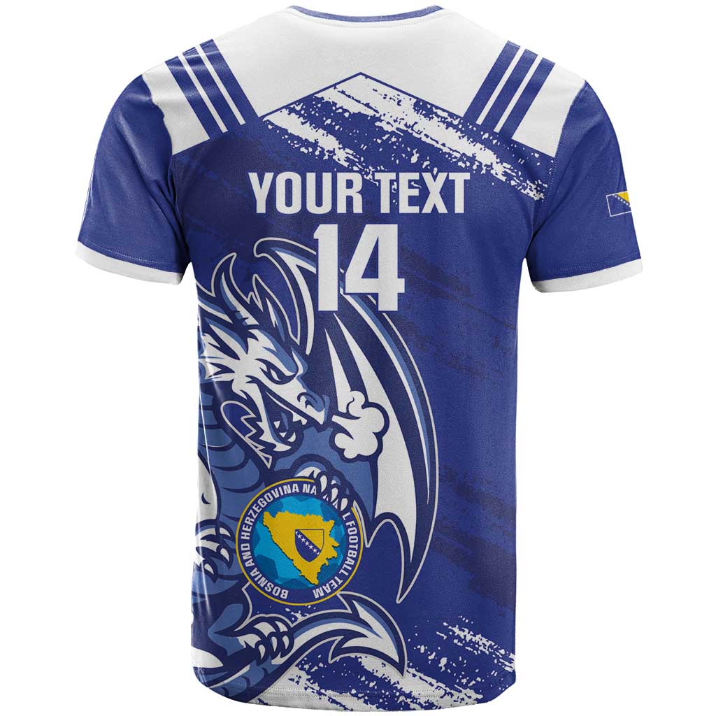 Bosnia and Herzegovina Football Custom T Shirt Go Zmajevi Mi smo uz vas Blue Version - Wonder Print Shop