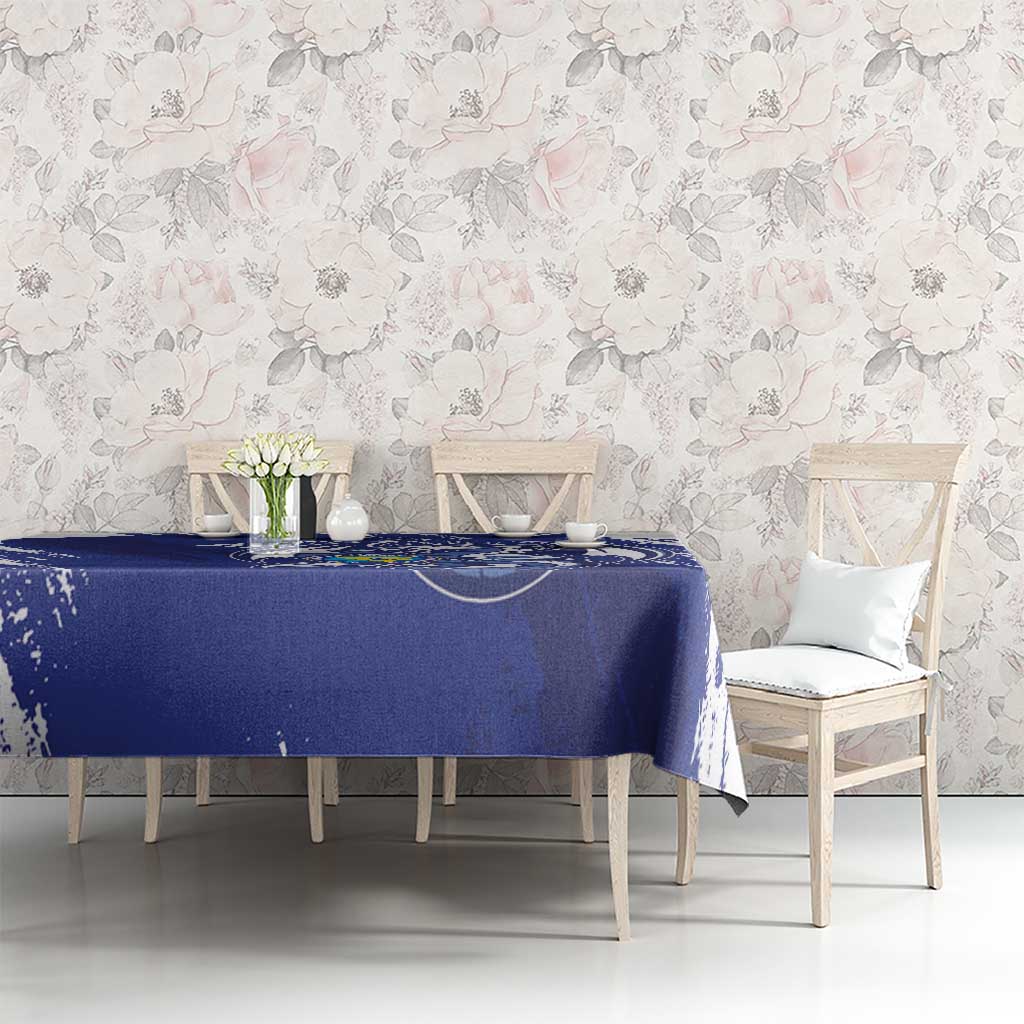 Bosnia and Herzegovina Football Tablecloth Go Zmajevi Mi smo uz vas Blue Version - Wonder Print Shop