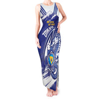 Bosnia and Herzegovina Football Custom Tank Maxi Dress Go Zmajevi Mi smo uz vas Blue Version - Wonder Print Shop