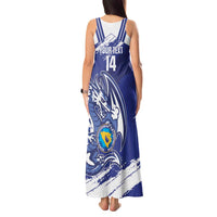 Bosnia and Herzegovina Football Custom Tank Maxi Dress Go Zmajevi Mi smo uz vas Blue Version - Wonder Print Shop