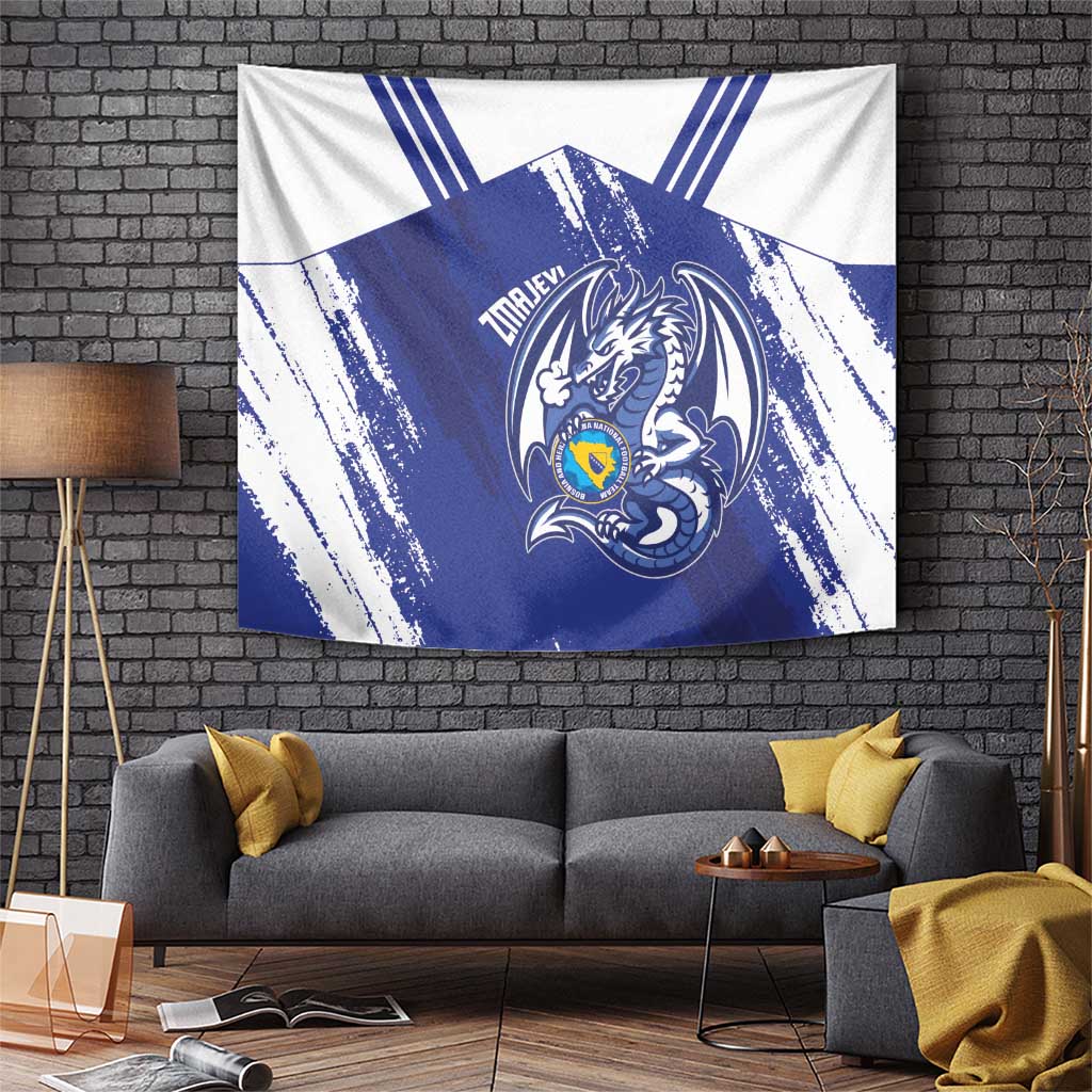 Bosnia and Herzegovina Football Tapestry Go Zmajevi Mi smo uz vas Blue Version - Wonder Print Shop