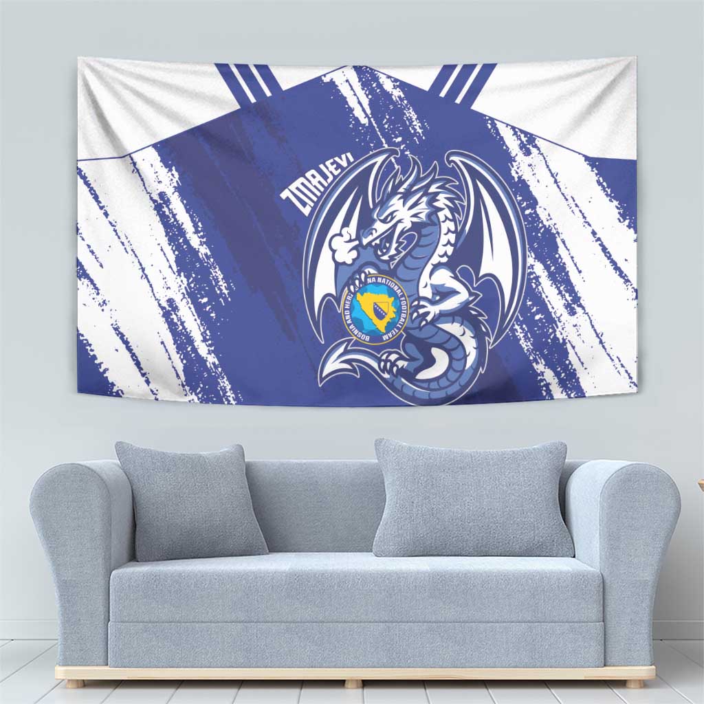 Bosnia and Herzegovina Football Tapestry Go Zmajevi Mi smo uz vas Blue Version - Wonder Print Shop