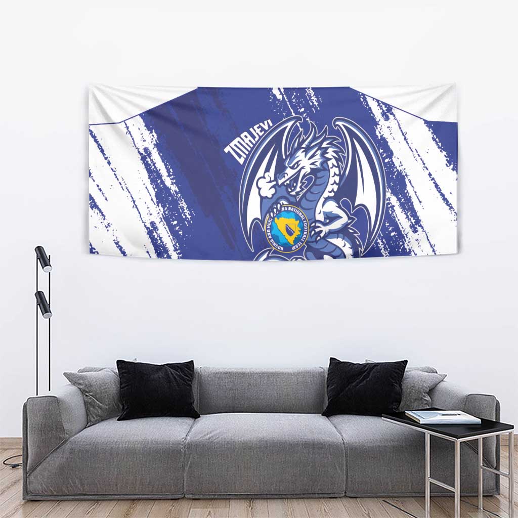 Bosnia and Herzegovina Football Tapestry Go Zmajevi Mi smo uz vas Blue Version - Wonder Print Shop
