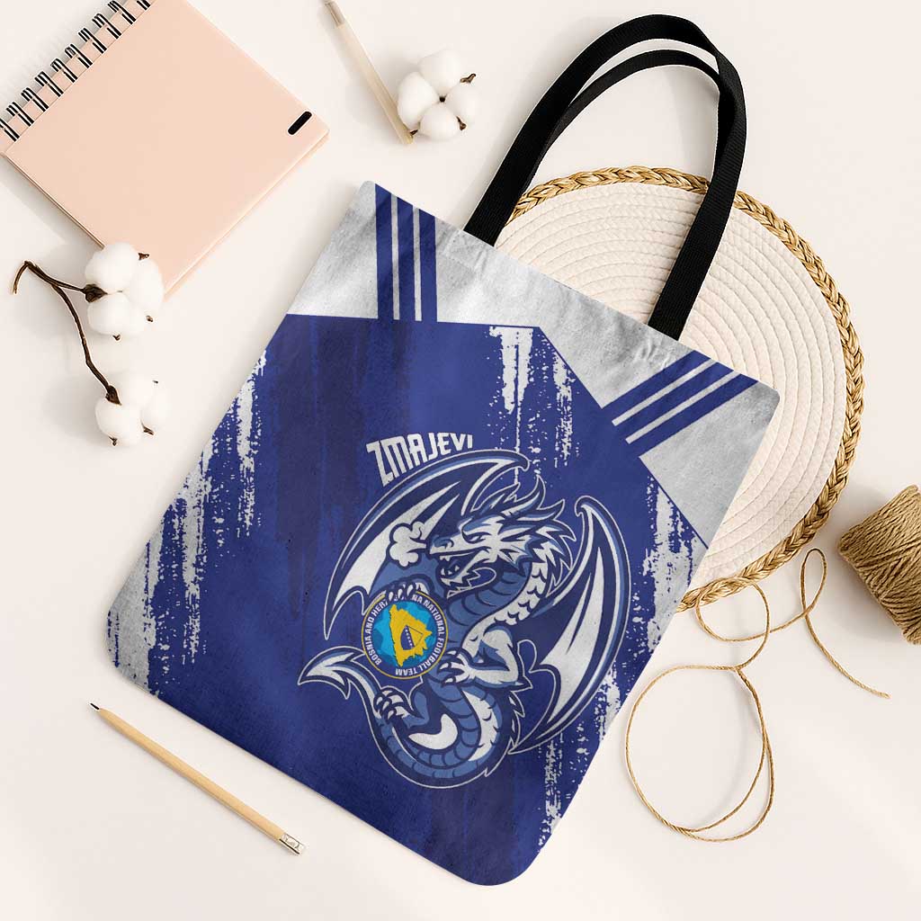 Bosnia and Herzegovina Football Tote Bag Go Zmajevi Mi smo uz vas Blue Version - Wonder Print Shop