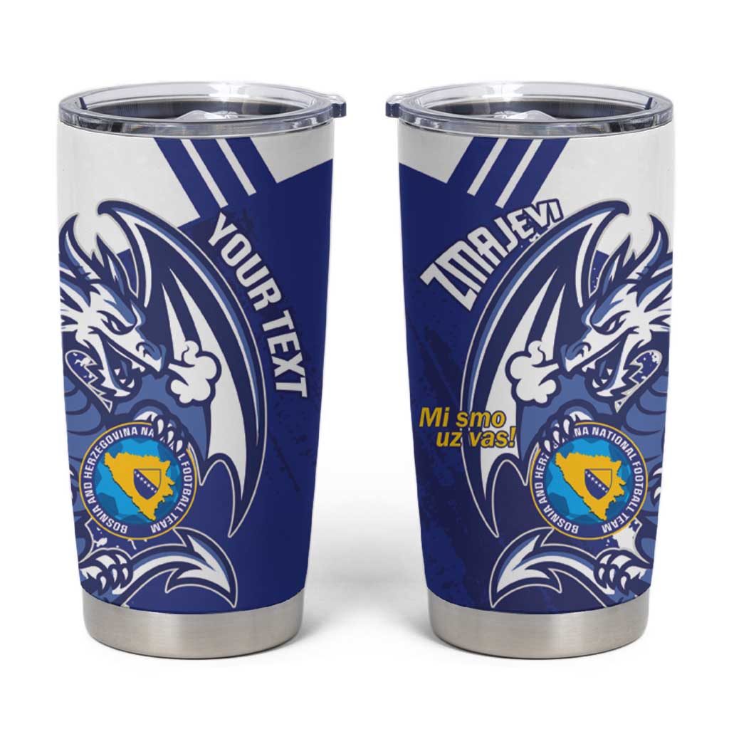 Bosnia and Herzegovina Football Custom Tumbler Cup Go Zmajevi Mi smo uz vas Blue Version - Wonder Print Shop
