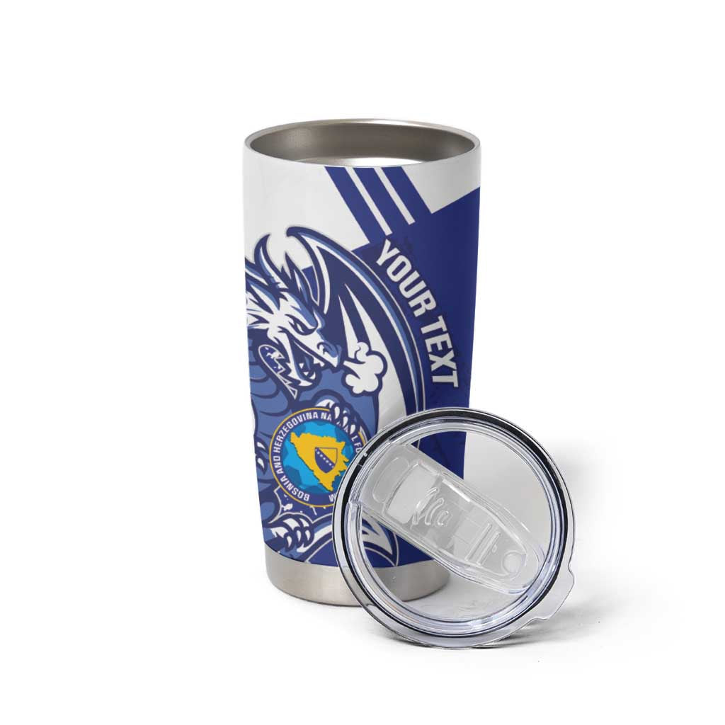 Bosnia and Herzegovina Football Custom Tumbler Cup Go Zmajevi Mi smo uz vas Blue Version - Wonder Print Shop