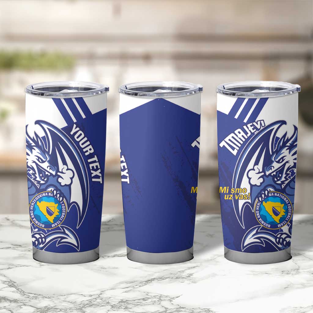 Bosnia and Herzegovina Football Custom Tumbler Cup Go Zmajevi Mi smo uz vas Blue Version - Wonder Print Shop