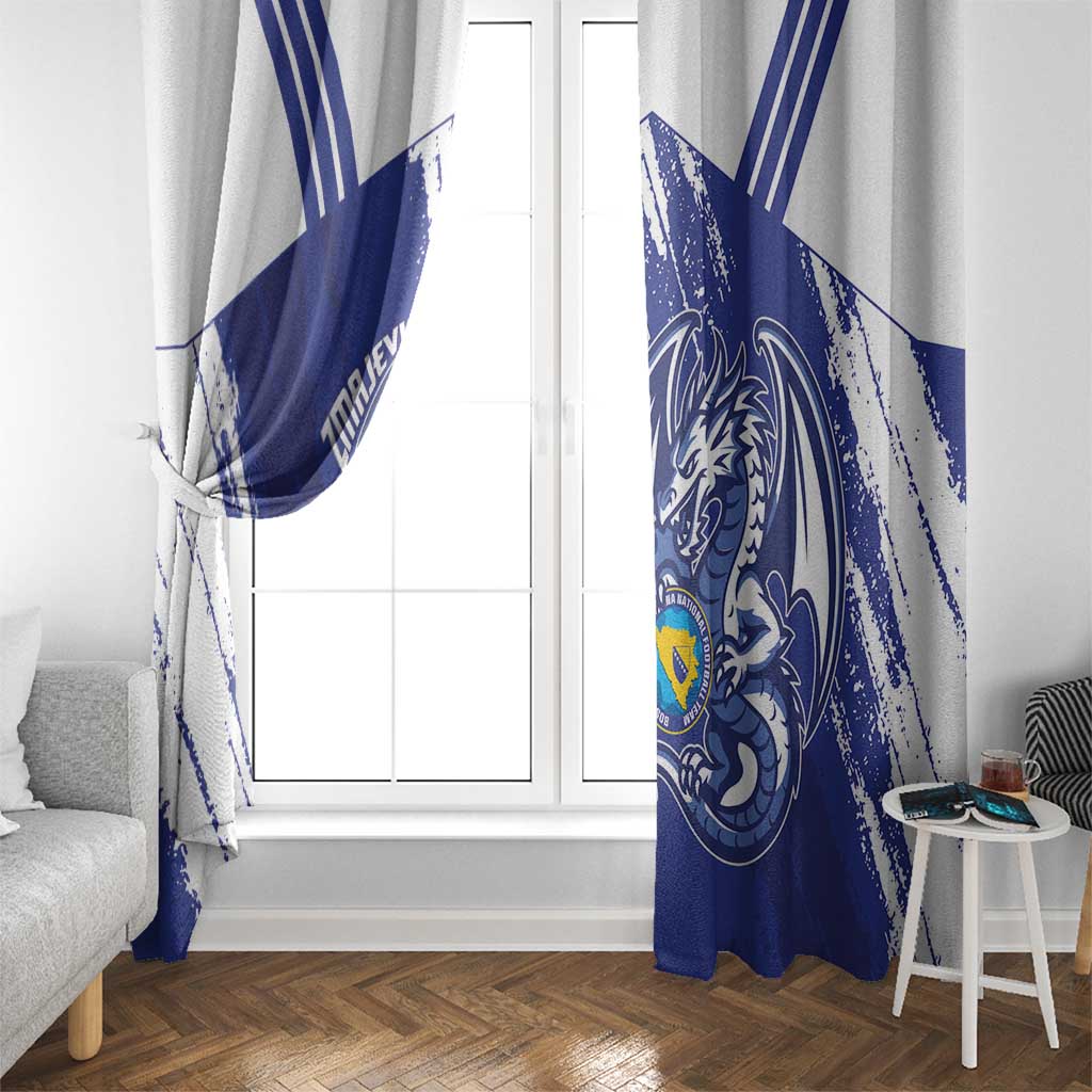 Bosnia and Herzegovina Football Window Curtain Go Zmajevi Mi smo uz vas Blue Version - Wonder Print Shop