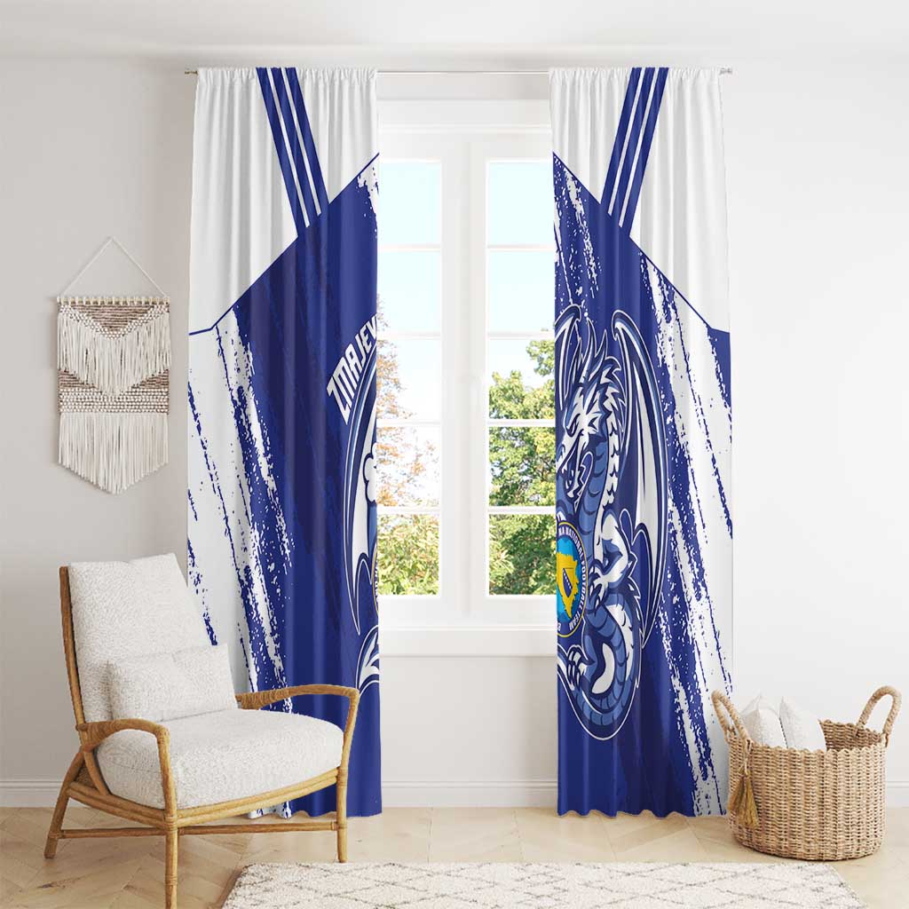 Bosnia and Herzegovina Football Window Curtain Go Zmajevi Mi smo uz vas Blue Version - Wonder Print Shop