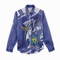 Bosnia and Herzegovina Football Custom Women Casual Shirt Go Zmajevi Mi smo uz vas Blue Version - Wonder Print Shop
