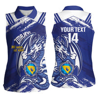 Bosnia and Herzegovina Football Custom Women Sleeveless Polo Shirt Go Zmajevi Mi smo uz vas Blue Version - Wonder Print Shop