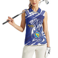 Bosnia and Herzegovina Football Custom Women Sleeveless Polo Shirt Go Zmajevi Mi smo uz vas Blue Version - Wonder Print Shop