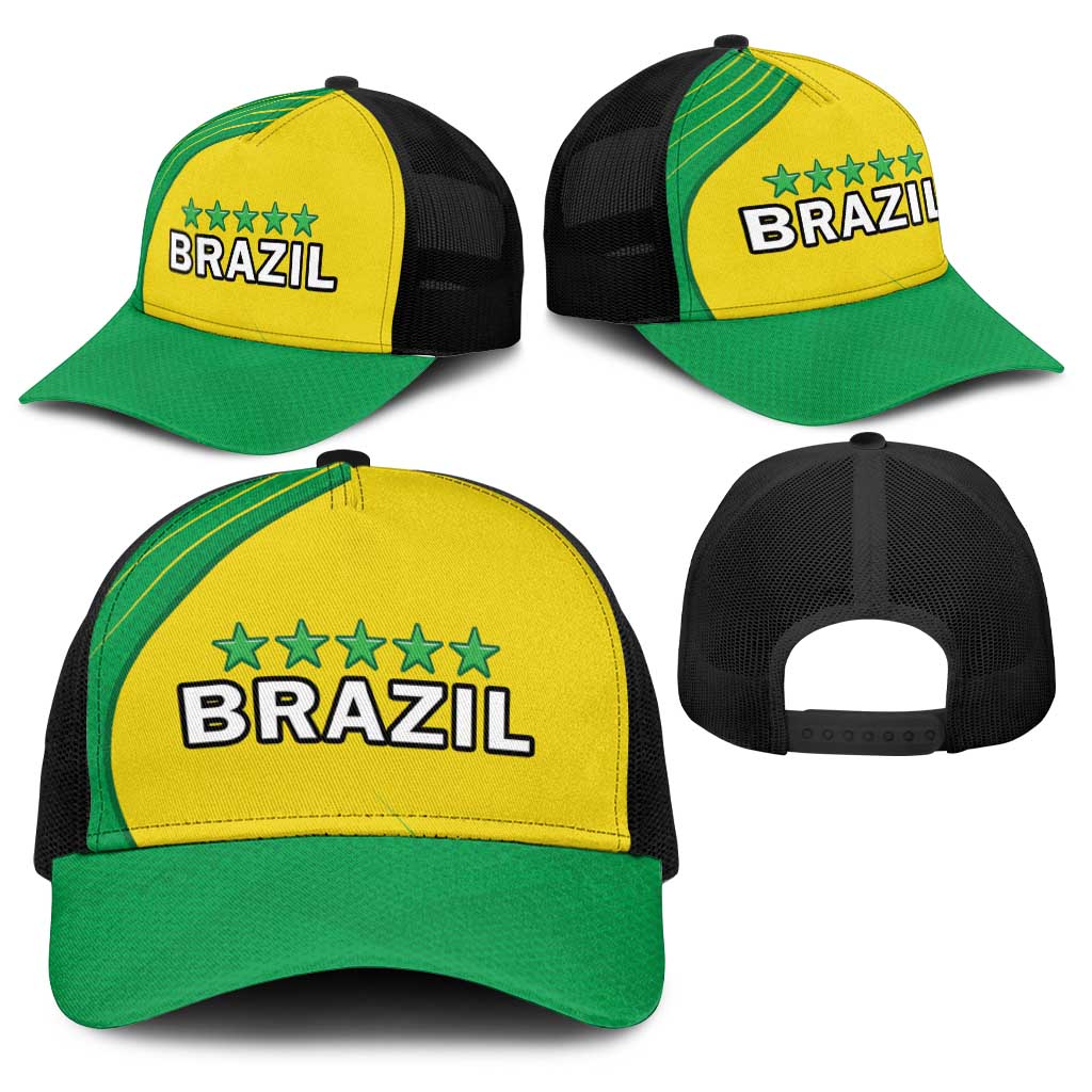 Brazil Football Baseball Net Cap Brasil Map Come On Canarinho Sporty Style