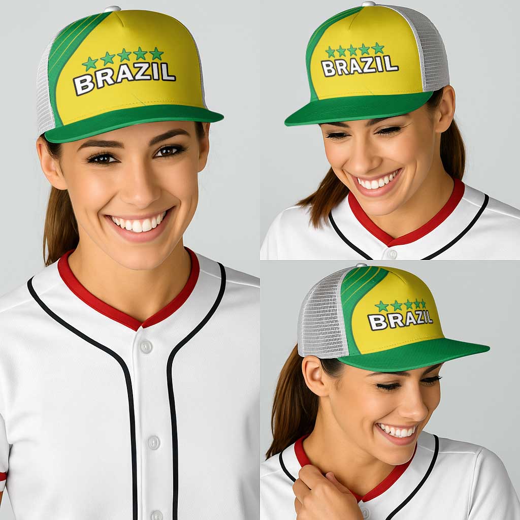 Brazil Football Baseball Net Cap Brasil Map Come On Canarinho Sporty Style