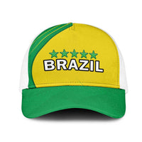 Brazil Football Mesh Trucker Cap Brasil Map Come On Canarinho Sporty Style