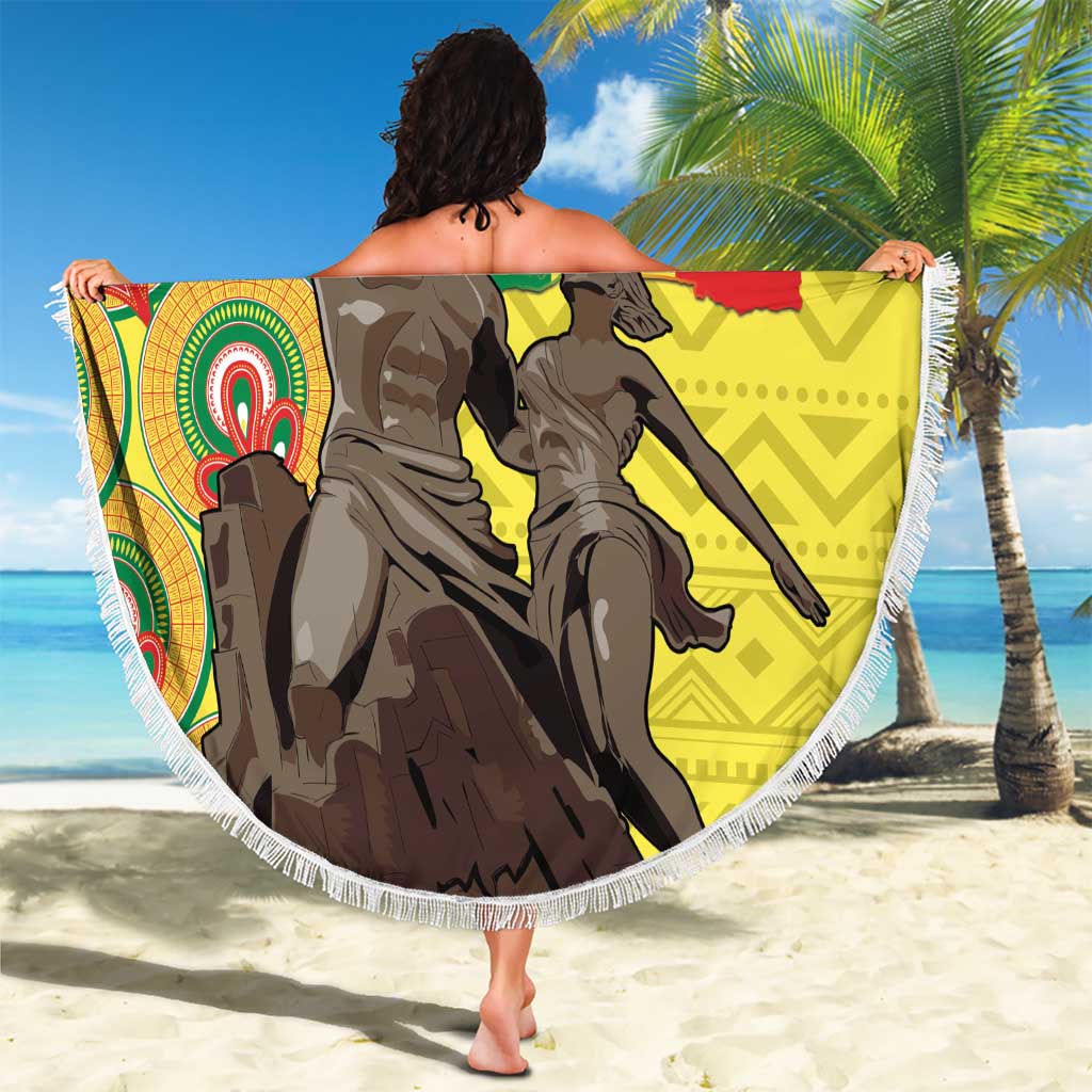 Senegal African Renaissance Monument Beach Blanket Ankara Pattern
