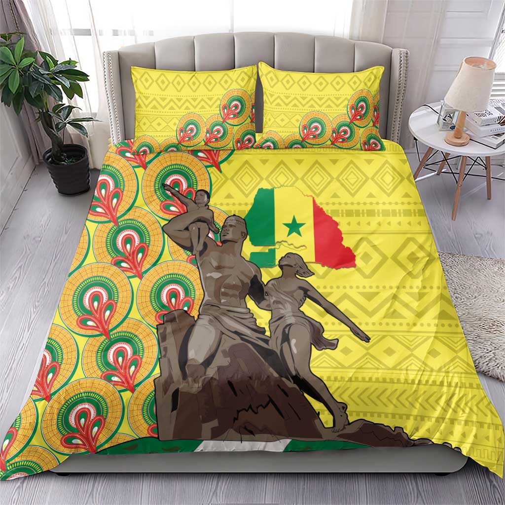Senegal African Renaissance Monument Bedding Set Ankara Pattern