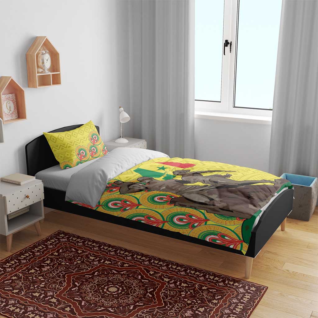 Senegal African Renaissance Monument Bedding Set Ankara Pattern