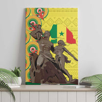 Senegal African Renaissance Monument Canvas Wall Art Ankara Pattern