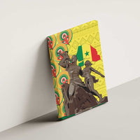 Senegal African Renaissance Monument Canvas Wall Art Ankara Pattern