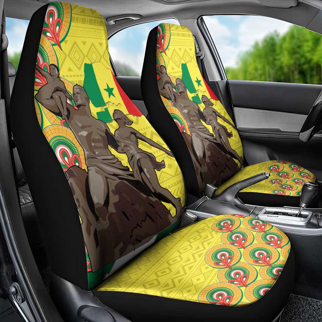 Senegal African Renaissance Monument Car Seat Cover Ankara Pattern