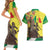 Senegal African Renaissance Monument Couples Matching Short Sleeve Bodycon Dress and Hawaiian Shirt Ankara Pattern