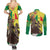 Senegal African Renaissance Monument Couples Matching Summer Maxi Dress and Long Sleeve Button Shirt Ankara Pattern
