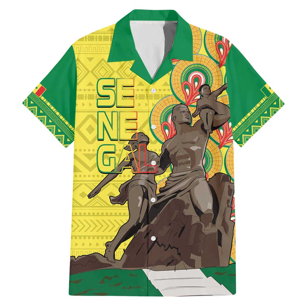 Senegal African Renaissance Monument Family Matching Mermaid Dress and Hawaiian Shirt Ankara Pattern