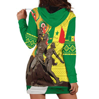 Senegal African Renaissance Monument Hoodie Dress Ankara Pattern