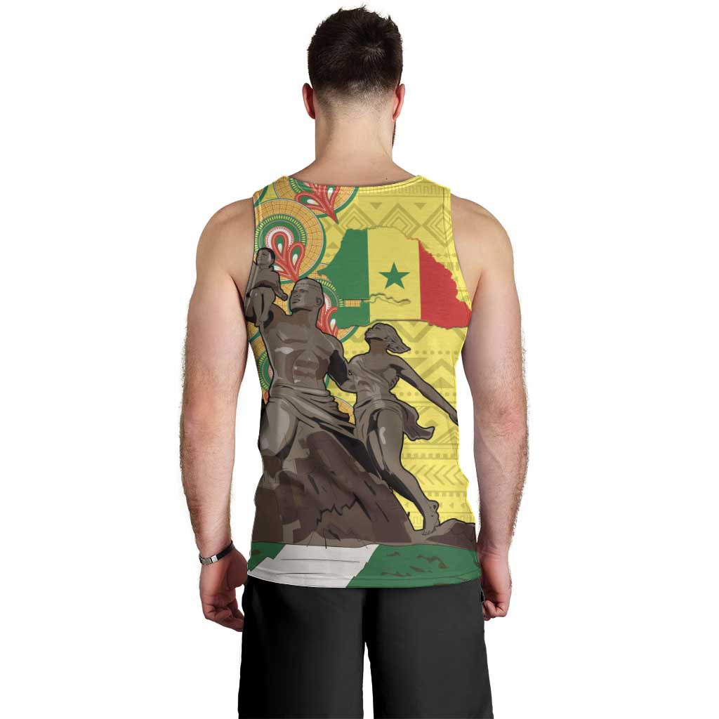 Senegal African Renaissance Monument Men Tank Top Ankara Pattern