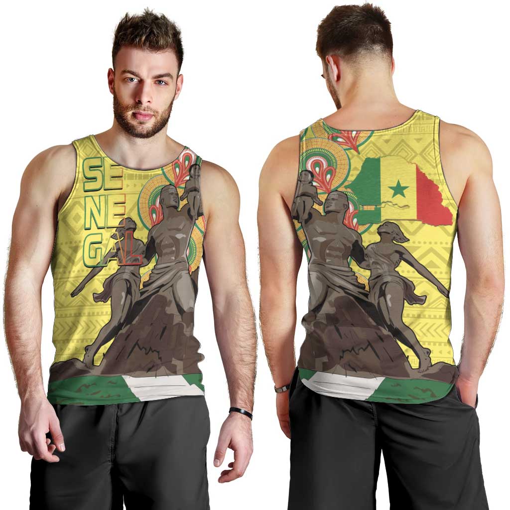 Senegal African Renaissance Monument Men Tank Top Ankara Pattern
