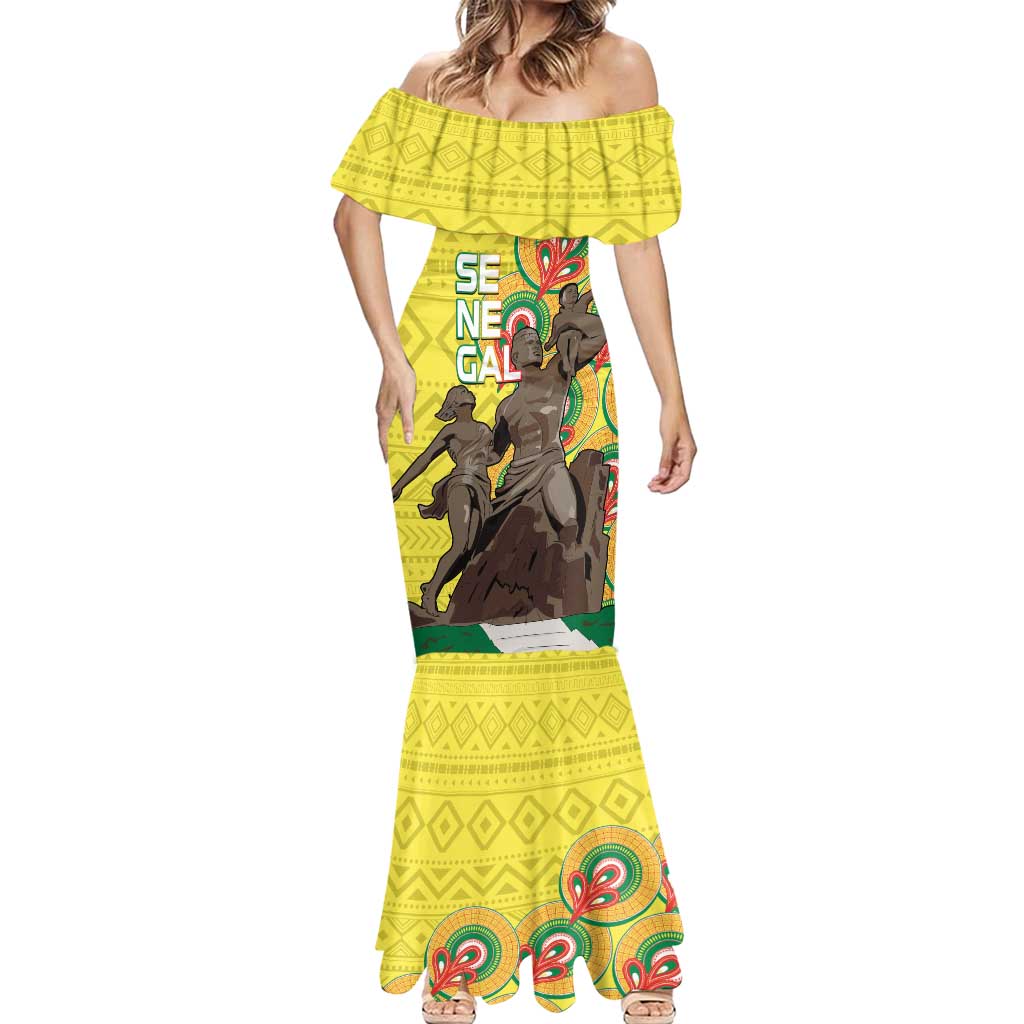 Senegal African Renaissance Monument Mermaid Dress Ankara Pattern