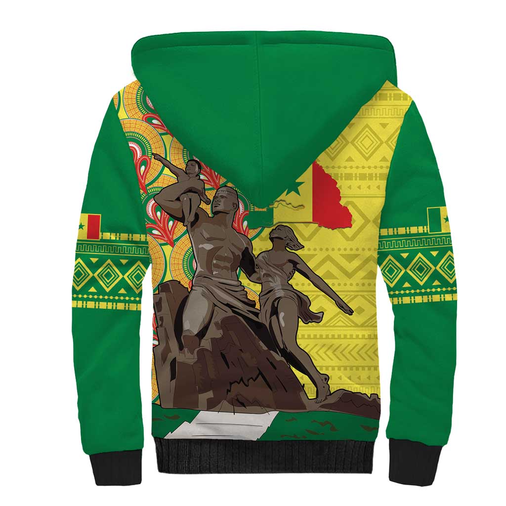 Senegal African Renaissance Monument Sherpa Hoodie Ankara Pattern