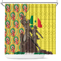 Senegal African Renaissance Monument Shower Curtain Ankara Pattern