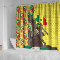 Senegal African Renaissance Monument Shower Curtain Ankara Pattern