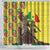Senegal African Renaissance Monument Shower Curtain Ankara Pattern