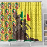 Senegal African Renaissance Monument Shower Curtain Ankara Pattern