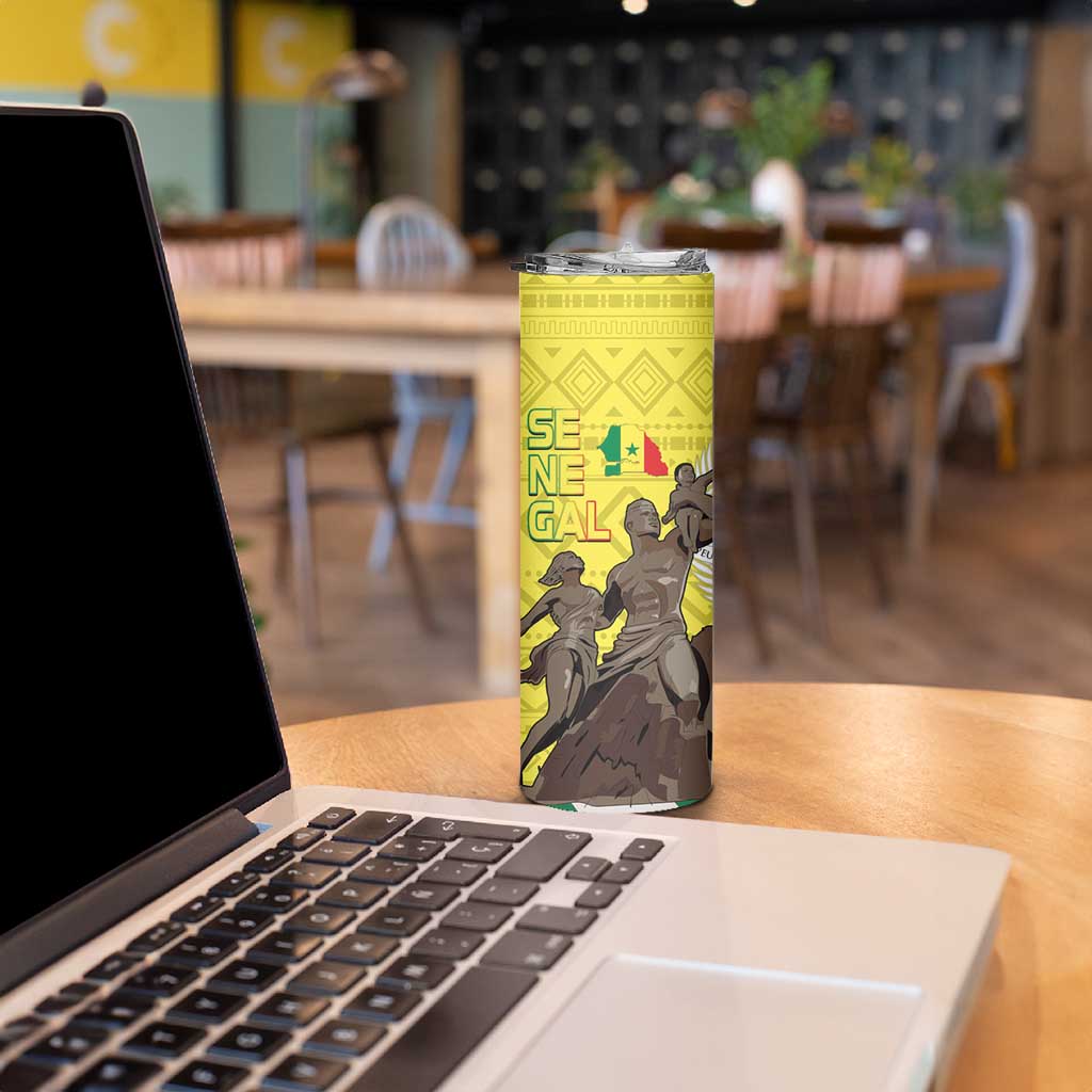 Senegal African Renaissance Monument Skinny Tumbler Ankara Pattern