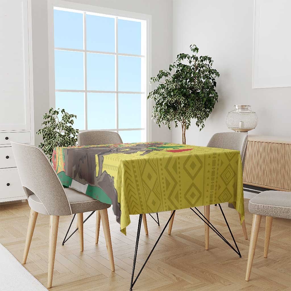 Senegal African Renaissance Monument Tablecloth Ankara Pattern