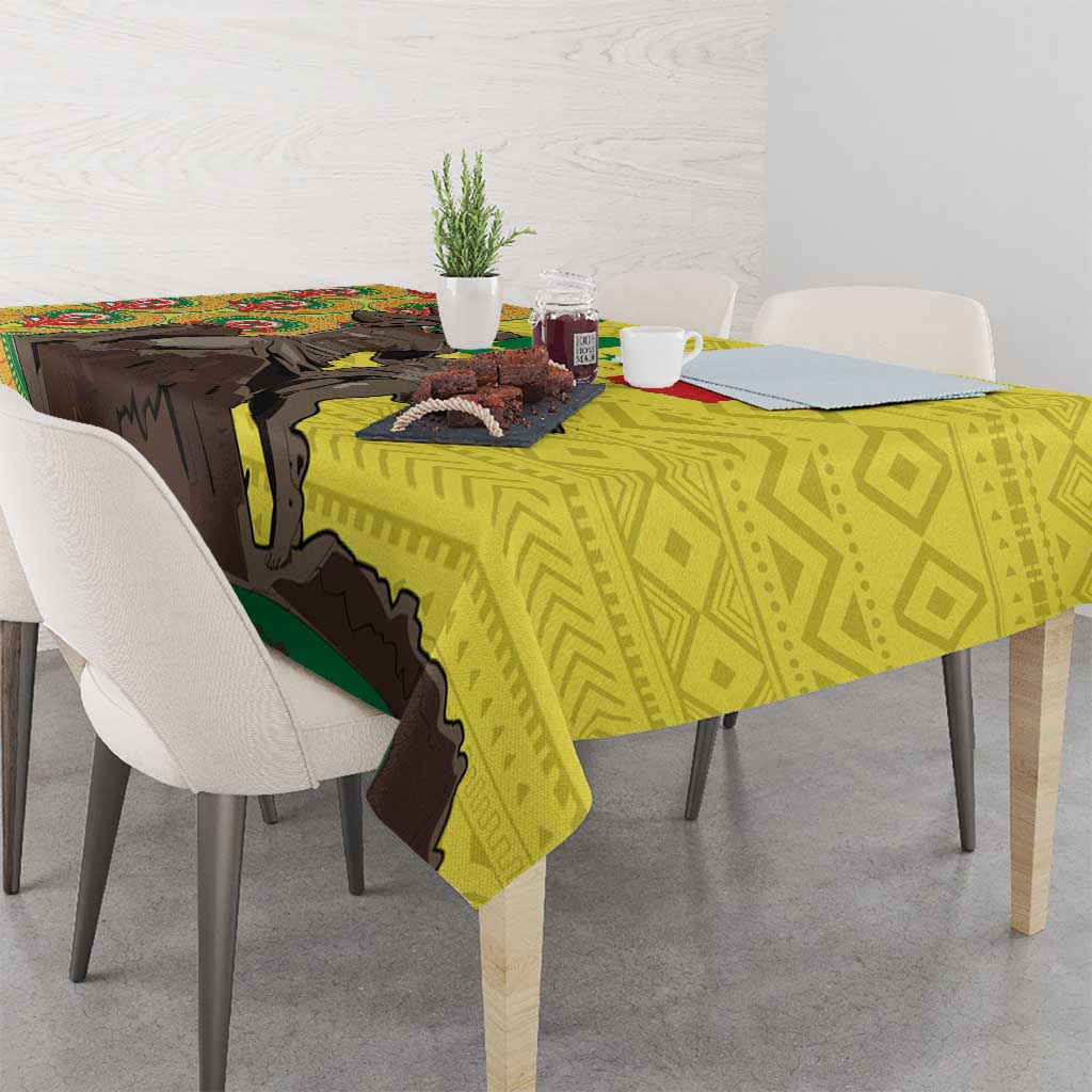 Senegal African Renaissance Monument Tablecloth Ankara Pattern