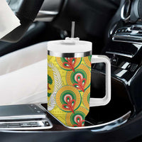 Senegal African Renaissance Monument Tumbler With Handle Ankara Pattern