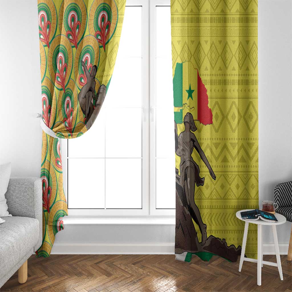 Senegal African Renaissance Monument Window Curtain Ankara Pattern
