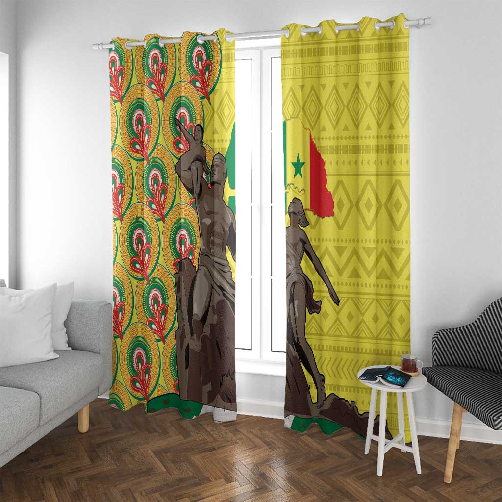 Senegal African Renaissance Monument Window Curtain Ankara Pattern